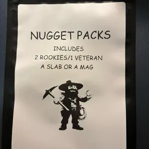 Nugget Packs! Each pack will include two rookie cards one veteran card, and either a graded slab or a magnetic hit card.