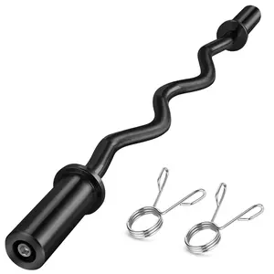 47” Olympic EZ Curl Barbell, 380 LBS Max Load, Wrist-Friendly Arm Workout Bar