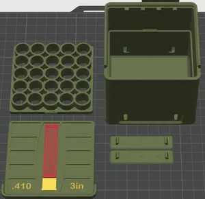 .410 Gauge 3" Storage Box – 25 Shell Capacity | Stackable Organizer Case