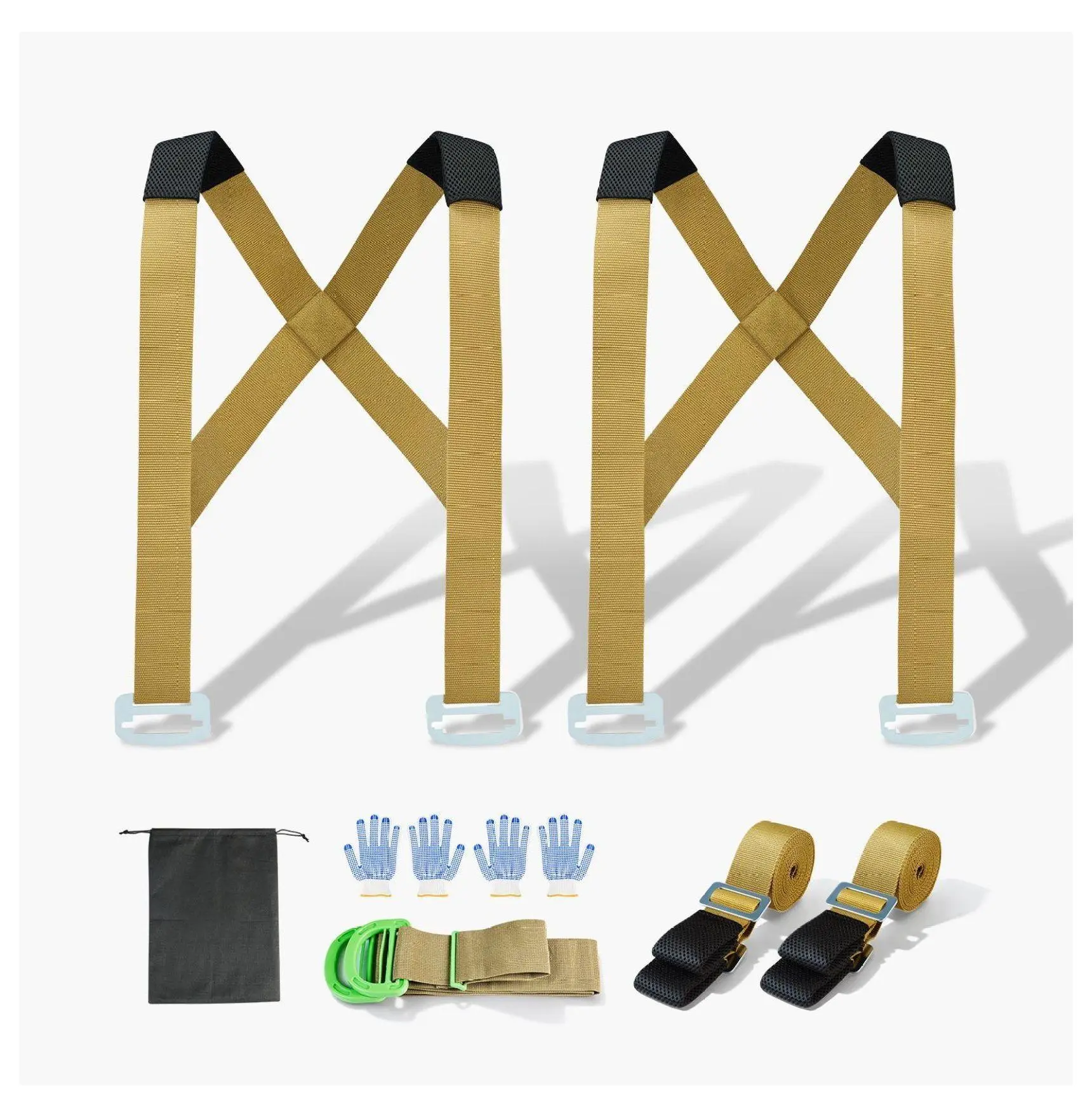 Moving Straps 2-Person, Furniture Lift Straps - Adjustable Lifting Shoulder Straps for Appliances, Mattresses & Home Moving - Labor Saving System with Harness & Handheld Strap Default