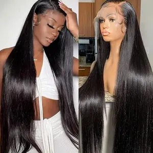 SIFULAN Real HD Lace Wigs 210% Density Straight 13x4 Full Lace Frontal Wigs 12A Brazilian Straight Virgin Human Hair Lace Front Wig Invisible 0.1mm Ultra-thin Frayed Ends Tiny Knots 34inch