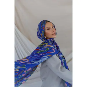VELA Remembrance Blue Print Modal Hijab