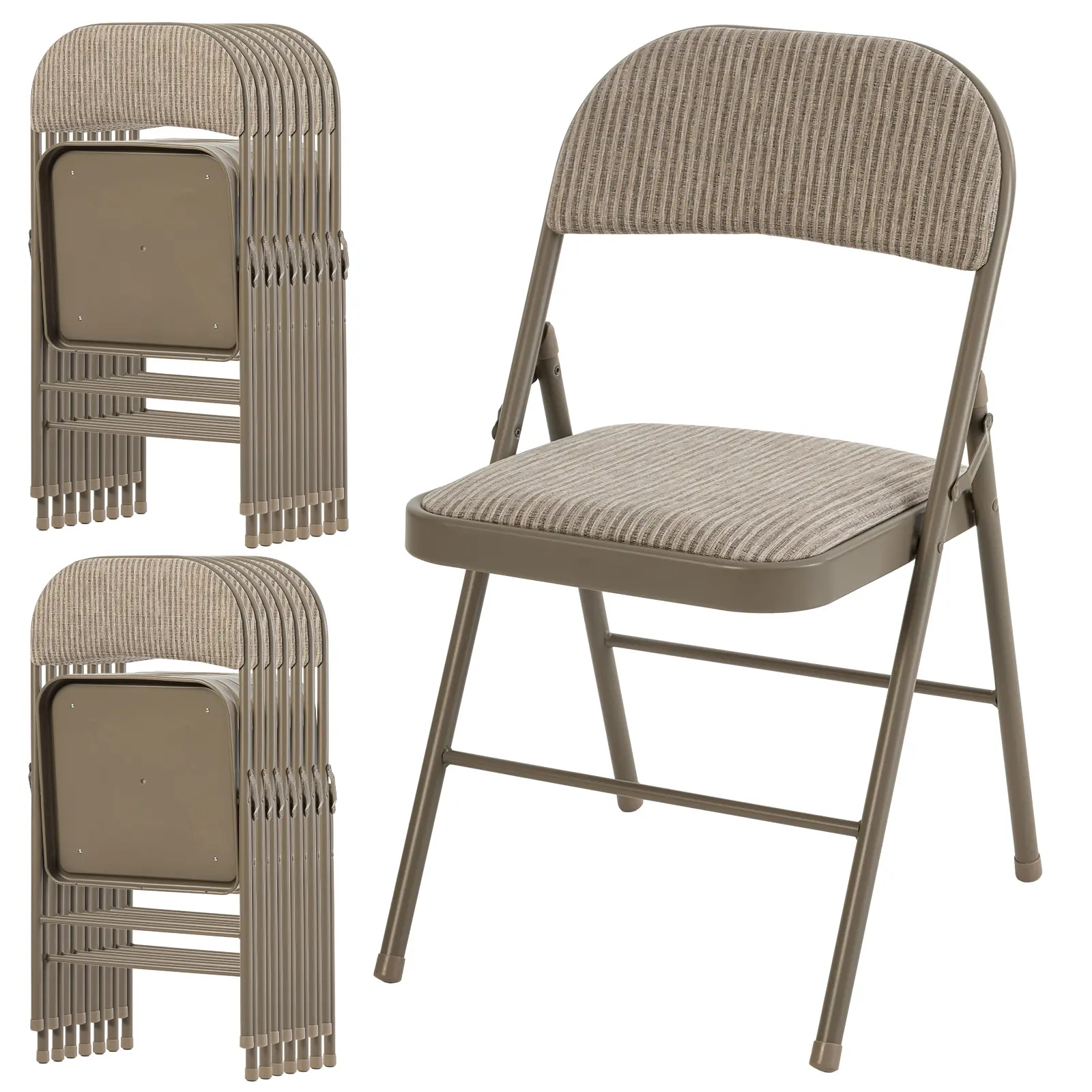 Folding Chairs Set, Foam Padding, Comfortable Padded Seats With Ergonomic Design,Compact Foldable Design For Space Saving Storage