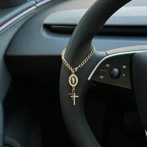 Adjustable Car Steering Wheel Decor, Cute Simple Beaded Hanging Ornament, Unique Fashion Car Accessory, Automotive Decorative Accessories for All Cars and Scenes, Car Hanging Decoration, Car Interior Decoration, Car Interior Ornaments