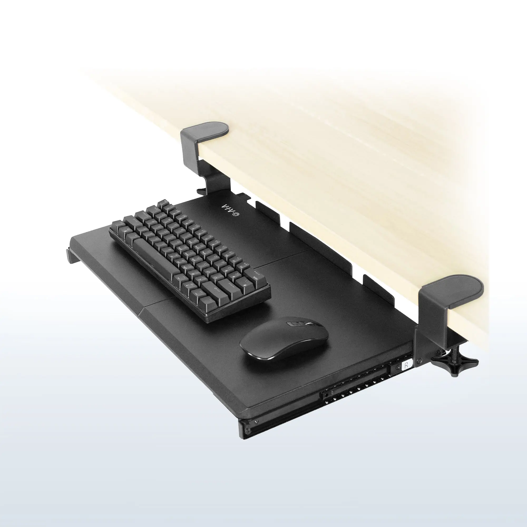 Clamp-On Compact 20" Keyboard Tray, Computer Accessory for Office Equipment