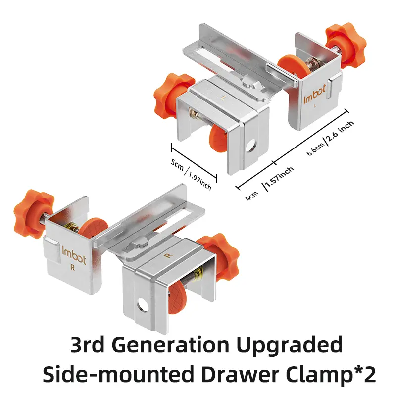 IMBOT Side Mount Drawer Clamp, Hardware Tool with Quick Install, Adjustable Fit, Corrosion Resistant, Universal Panel & Slide Fixture, Secure Fast Mounting for Most Drawers