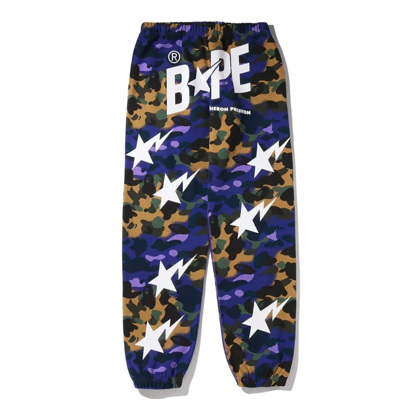 Men's Bape x Heron Preston 1st Camo Print Full-Length Sweat Pants - 100% Authentic Casual Men's Clothes Bottoms, XXL, Original Design