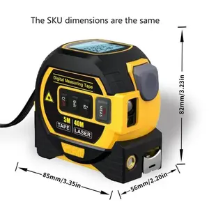 Tape Measure, 1 Count 3 In 1 Digital Tape Measure, Heavy Duty High Precision Rangefinder Steel Tape Measure Tools, Measuring Gadgets, Handheld Measuring Instruments, Construction Tools, Durable Tape Measure, Portable Tape Measure