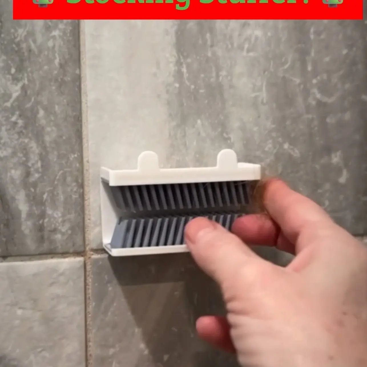 The must-have stocking stuffer she didn’t know she needed!  This hair catcher sticks to the shower wall!