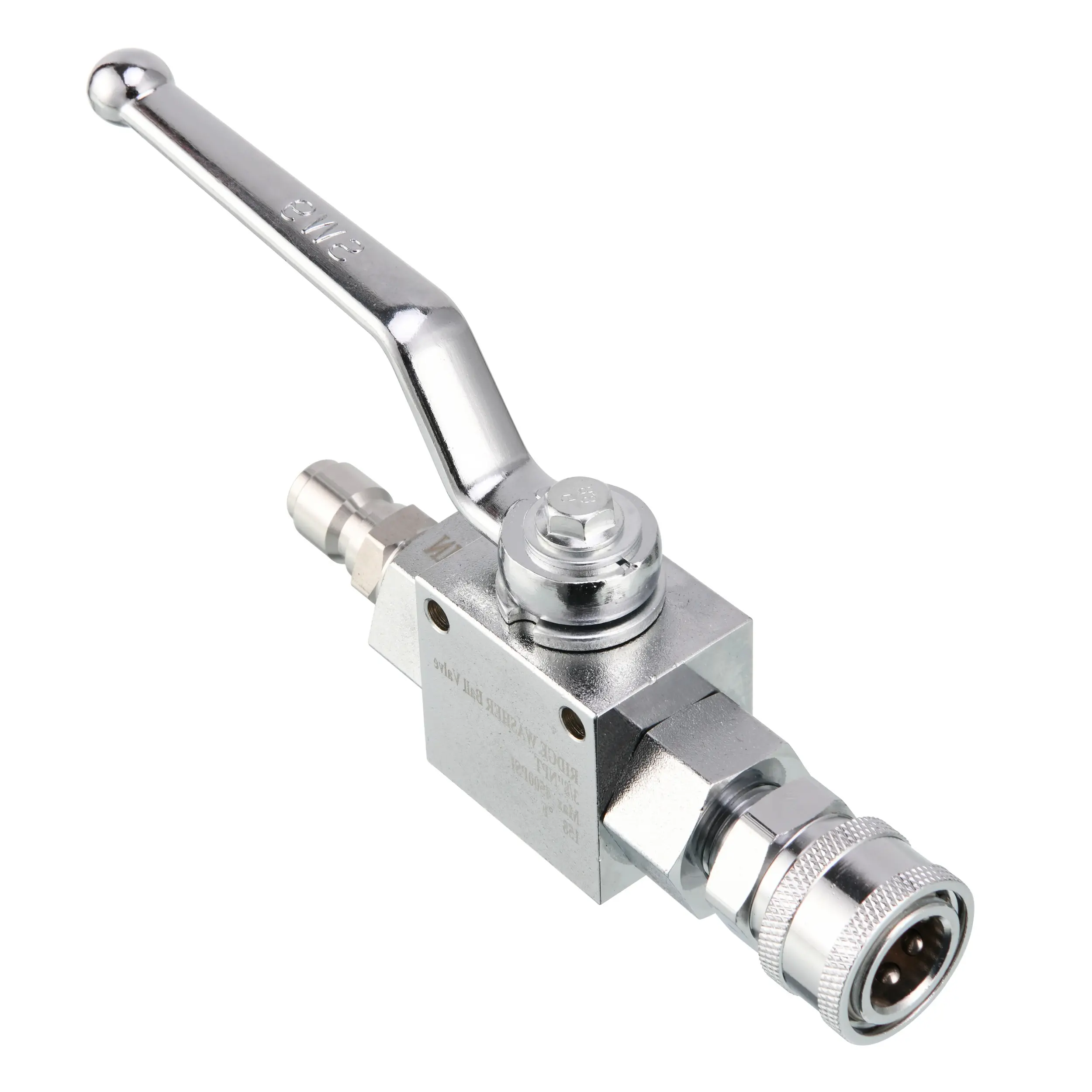 RIDGE WASHER Heavy Duty Steel High-Pressure Ball Valve Kit - 3/8” Quick Connect Lever Valve, 3/8” Quick Disconnect Adapter, Male NPT Thread Parts, 4500 PSI Leak Resistance, 158°F Rating, Effortless Smooth On/Off Operation, Pressure-Washing Components