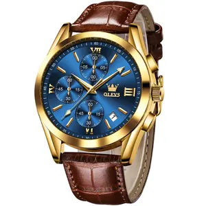 Men's Multifunctional Round Chronograph Watch - Masculine Glow-in-the-Dark Quartz Watch with Multi-Function Features, Chronograph Quartz Watches, Glow-In-The-Dark Quartz Watches