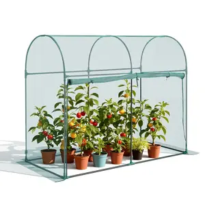 【Summervibes】VEVOR Crop Cage Portable Greenhouse, 5.9x2.98x4.9 ft Wind-Resistant Tall Plant Protection Tent with Zippered Door, Easy-to-Install Frame & Netting, Outdoor Raised Bed Cover for Garden Patio