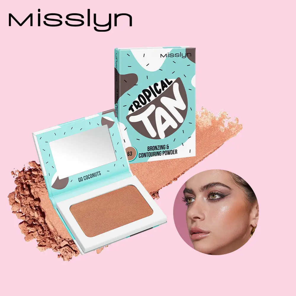 1 PCS Tropical Tan Bronzing & Contouring Powder, Matte Bronzer, Longwearing Bronzing Powder, soft, long-lasting, lightweight, smooth, blendable, Party, camping, traveling, Gifts, daily