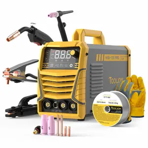 [fathersdaygift] TOOLIOM MIG-135 PRO 135A Gasless MIG Welder 110V, 3-in-1 Flux Core MIG/Lift TIG/Stick Welding Machine with Digital LCD Display, TIG-Ready Kit with Lift TIG Torch
