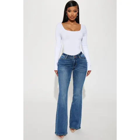 Lost Without You Soft Stretch Bootcut Jeans - Dark Wash