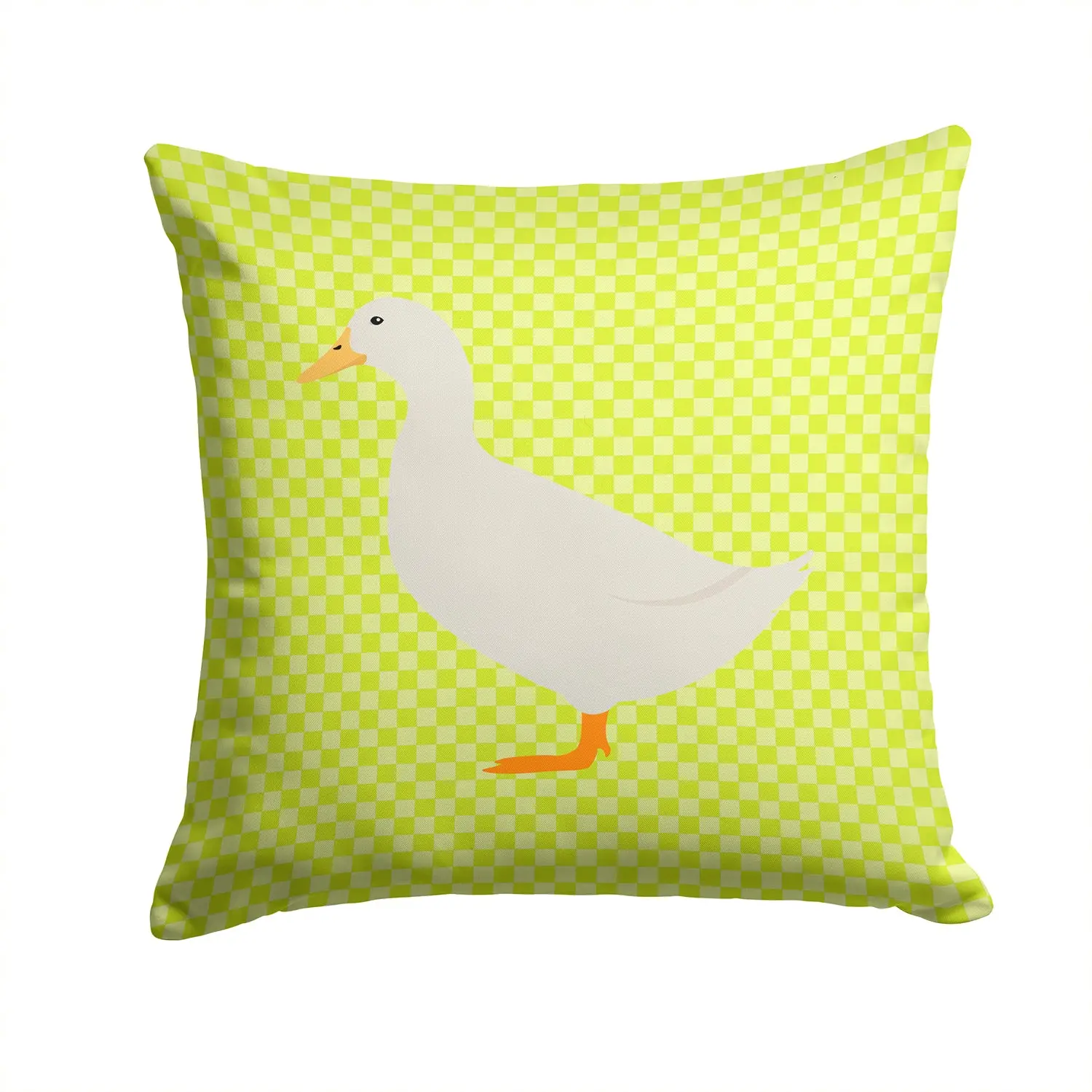 American Pekin Duck Green Decorative Throw Pillow 14x14 Indoor Outdoor Accent Cushion, Fabric Cover with Insert for Sofa, Bed, Porch & Living Room