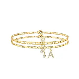 Fashion Letter Design Anklet for Women, Stainless Steel Jewelry for Party, Daily Clothing Decor, Trendy All-match & Exquisite Jewelry for Birthday Gift, Initial Anklet