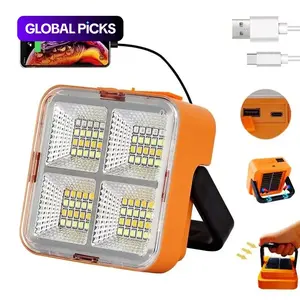 Mini Solar Rechargeable Searchlight, Outdoor Portable LED Floodlight With Magnetic Suction, High Lumen Flashlight, Solar Hand Light, Portable Emergency Light, Multifunctional Flashlight, Suitable For Camping, Night Market, Tourism #GLOBAL PICKS