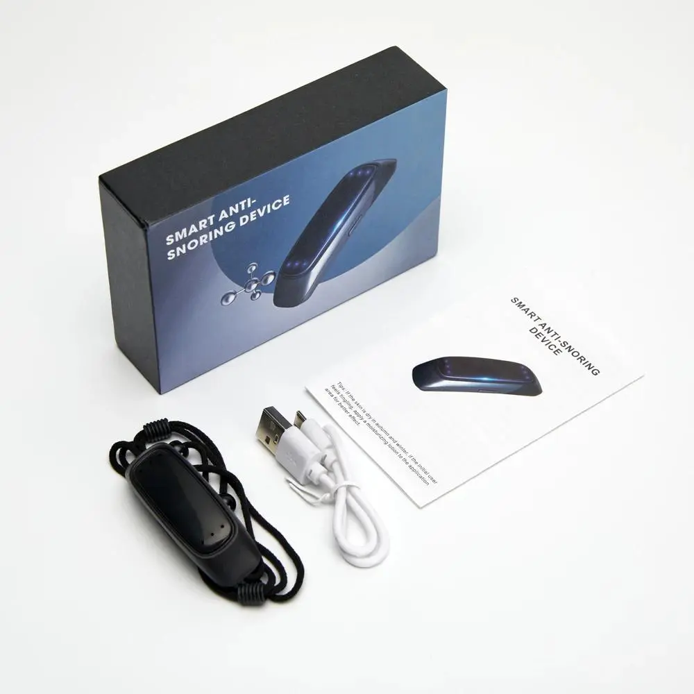 USB Smart Anti-Snoring Device with EMS Pulse, 3-Sec Hold Feature, Portable Comfort for Sleep Apnea Relief & Better Sleep Health Care Aid, Hold 3 Sec