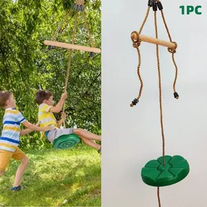 Swing for Kids & Adults, Disc Swing, Tree Swing Set Accessories, Swurfer swing Rope Swing Adjustable Patio Swing Set with Monkey Bars 3-in-1 Heavy Duty Swingset for Zipline Outdoor Backyard, Durable Garden Play Equipment, Perfect for Backyard Fun
