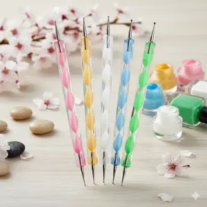 Professional 5-Piece Dotting Pen Nail Art Manicure Kit: Stainless Steel Dotting Tools for Nail Design, Multi-Purpose Dotting Pens for Clay Sculpting, Embossing, and Creative Nail Dotting, Dottil, Dot Painting, and Decoration.