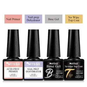 Function Gel Nail Polish Set, Nail Prep Dehydrator & Primer & Base Gel & No Wipe Top Coat, Air Dry Superior Bonding Primer, Functional Gel Tools, Polygel Nail Kit, Nail Care