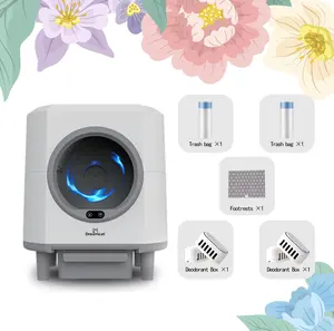 DreamCat Automatic Cat Litter Box, Enclosed & Odor-Proof, Remote Timing, Safety Protection, Ultra Light, Multi-Cat Home Robot, Clean Pet Supply