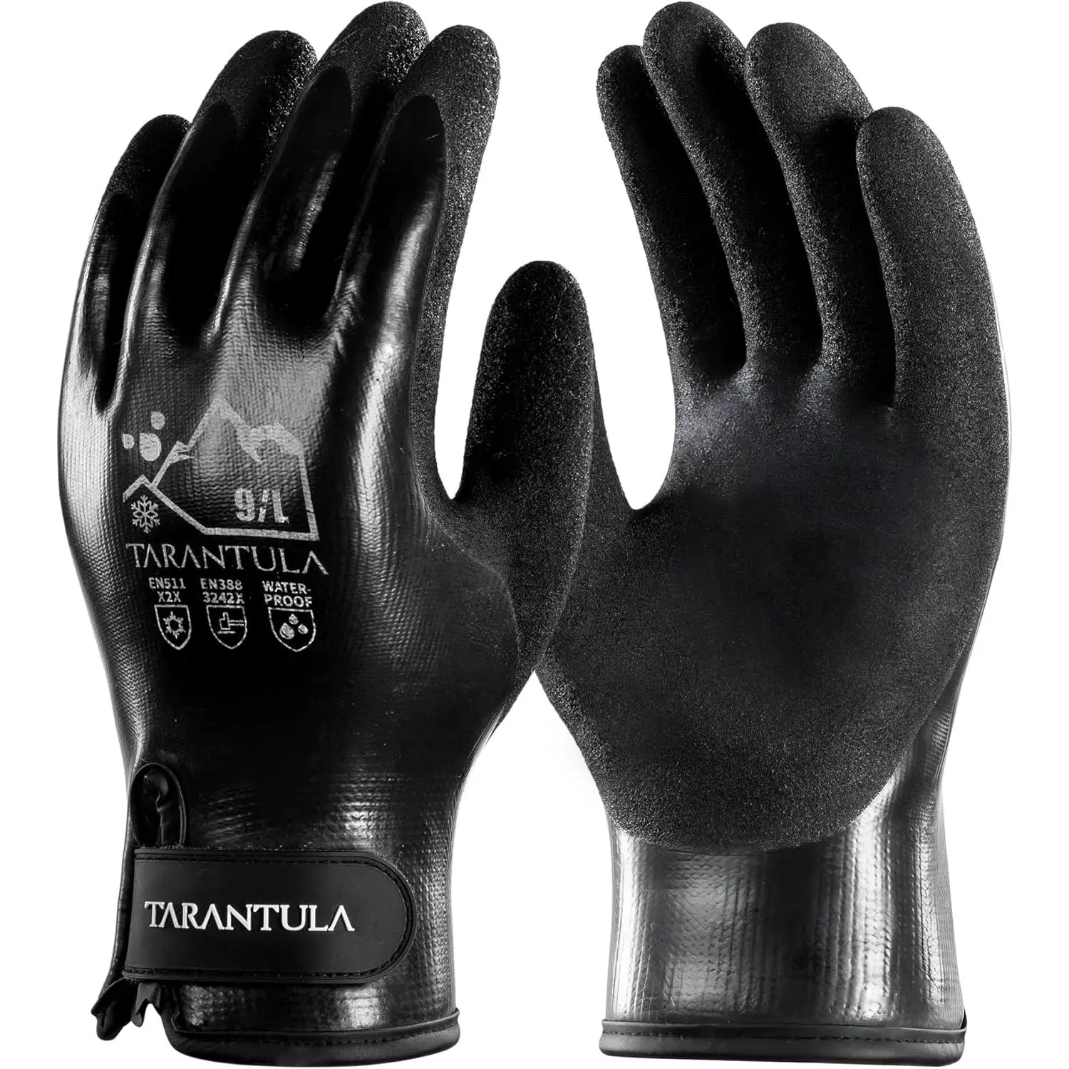 100% Waterproof Keep Warm Sports Gloves for Men & Women, Abrasion-Resistant Heavy Protection Winter Work Gloves for Farming, Woodwork, Cold Weather, Charcoal Black Large Size with Super Strong Palm Grip, Super Strong Grip, Heavy Protection Sports Gloves