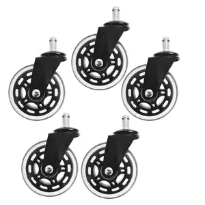 TikTokShopBlackFriday 5Pack 3" Black Caster Wheels For Office Chair Caster Rubber Swivel Wheel TikTokShopBlackFriday 5Pack 3" Black Caster Wheels For Office Chair Caster Rubber Swivel Wheel