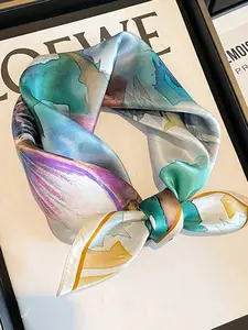 Olive Fashion Floral Print Scarf, Versatile Silk Shawl for Outdoor Travel Dating, Stylish Accessory for All Occasions, Scarf Head Wrap