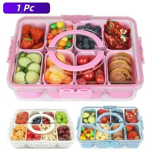 Portable Snack Container with Lid, Transparent Food Storage Box, Clear Plastic Containers for Parties and Travel, Ideal for Lunch Boxes and Candy