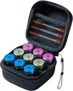 JFGLORIX Insulin Cooler Travel Box - 9-Slot Oxford Cloth Palm Size Storage Case with Double Cushion Vial Protector, Fits Standard 10mL U-100 Vials, Black Home Organizer