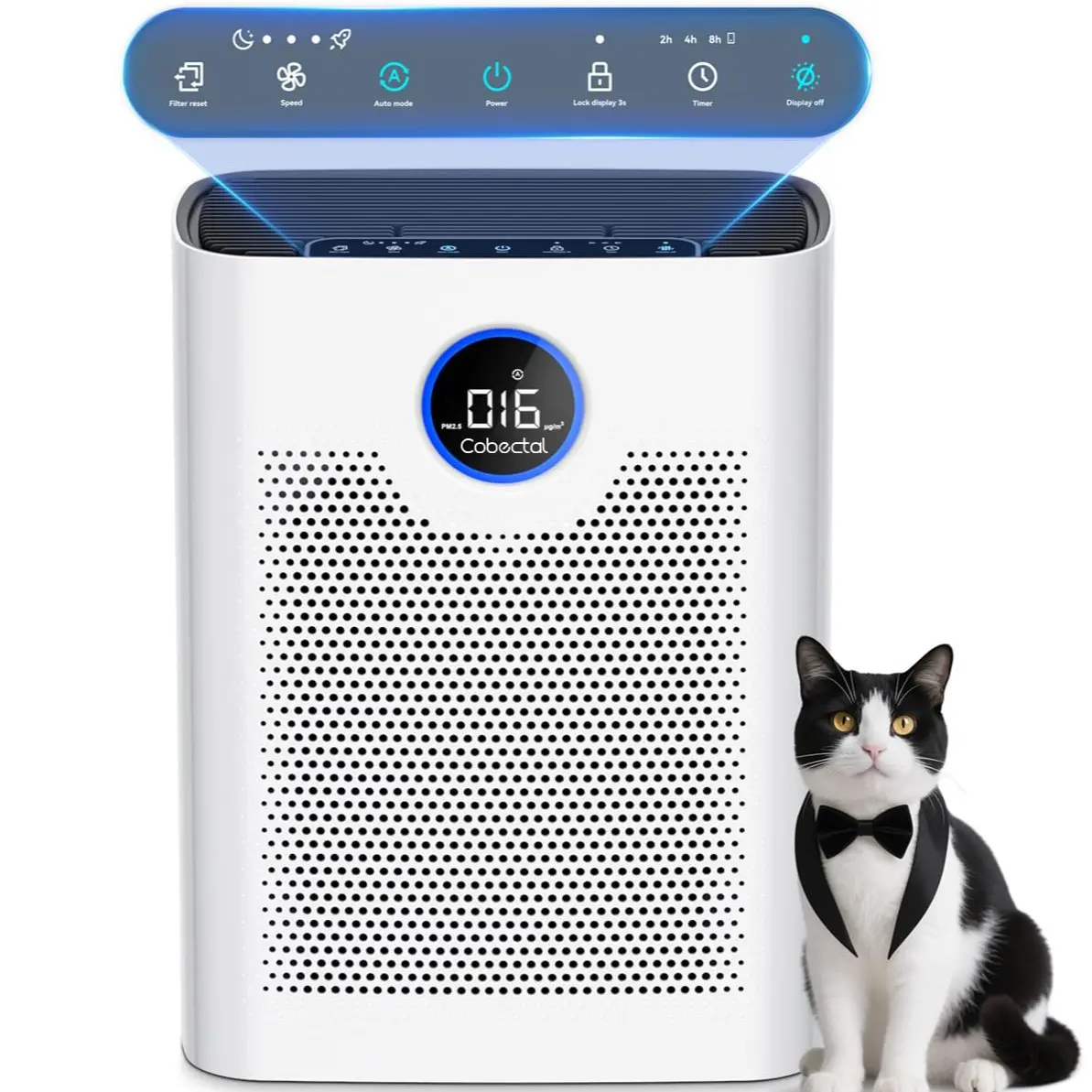 Cobectal  Air Purifier for Home – Whisper Quiet Air Cleaner for Large Rooms, Bedroom, Nursery | Smart Auto Mode, Odor & Germ Eliminator, Pet Dander & Allergy Relief – Ideal Gift for Family & Friends  air purifier