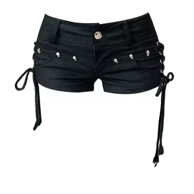 Denim Black Micro Shorts - Summer Shorts Denim Black Micro Shorts - Summer Shorts