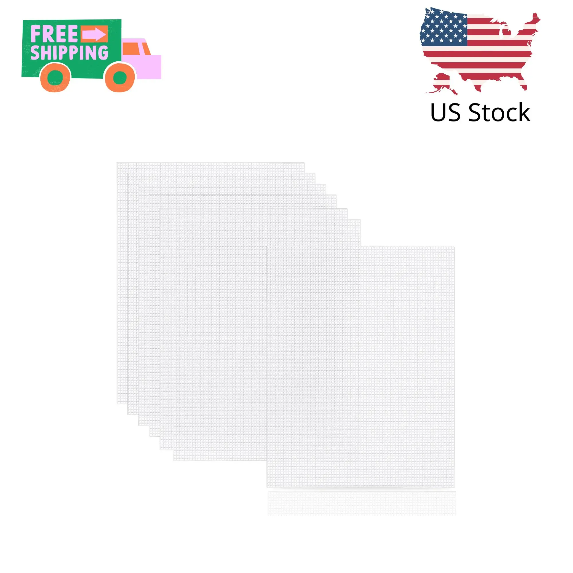 7-Piece Plastic Canvas Sheets, 10.5" x 13.5", Eye Mesh