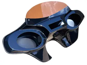 QK RACING Honda VTX C R & S 1300 & 1800 Batwing Fairing with 5-Inch Tinted Windshield & Stainless Steel Mounting Brackets for Enhanced Aerodynamics