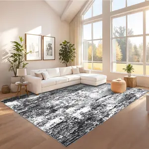 Modern Abstract Decorative Rug, Washable, Soft, Non-slip, Ultra-thin, and Non-shedding for Bedrooms, Dining Rooms, Offices, Game Rooms, Laundry Rooms, Kitchens, Living Rooms, Entryways, and Apartments