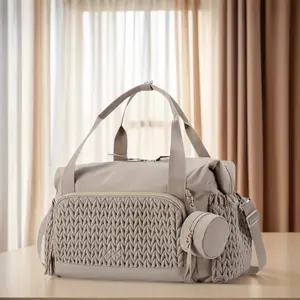 Stylish Black Synthetic Leather Diaper Bag Tote - Large Capacity Travel & Hospital Bag for Labor Delivery with Pacifier Case, Zipper Closure, Multiple Compartments, Ergonomic Handles & Adjustable Shoulder Straps, Large Diaper Bag, Essentials Organizer