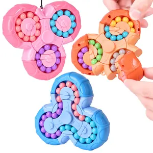 3PCS Rotating Magic Bean Puzzle Fidget Toys 2-in-1 Fidget Spinners for Adults Kids Educational Learning Gifts