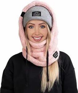 Pink Granny Square Balaclava - Comfortable Fit Design for Outdoor Activities