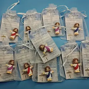 10 pieces of new mini Jesus statues with inspirational greeting cards, blessing and good luck gift bags greeting cards, Mother's Day, Easter and Christmas gifts