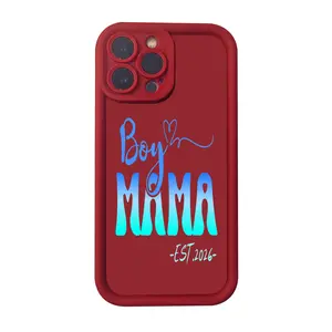 Boy MAMA Founded in 2026 Boy Mom Expecting Mom 2026 to Become New Mother Long-Sleeve New TPU Phone Cover, Case for iPhone 17 Air 16 16e 15 14 13 12 11 Pro Max Plus X XS