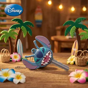 Disney Stitch Keychain 1PC Official License Funny Smile Figurine Bag Clip Charms Anime Figure Charm Anime Collector Keyring Backpack Decor Durable PVC Rubber Gift