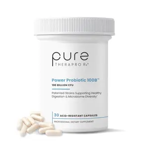 Power Probiotic 100B Probiotic Supplement for Women & Men by Pure TheraPro Rx - Extra Strength 100 Billion CFU Potency for Gut, Digestive, Bowel & Immune Health Support - No Refrigeration Required - Zero Fillers, No GMOs, Doctor Recommended