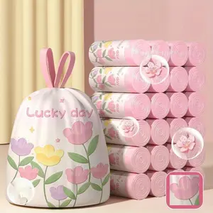 2 Rolls 100 Count Scented Garbage Bags in, Cute and Durable Drawstring Trash Bags with Easy Pull Handles for Convenient Use