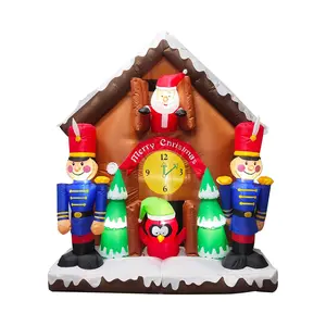 Fraser Hill Farm 6" Tall Prelit Santa Nutcracker Cuckoo Clock