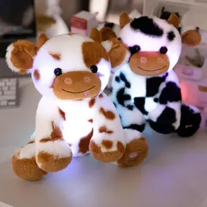 Cow Design Plush Toy, Huggable Stuffed Animal, 1 Count Cute Glow in the Dark Cow Plush Doll, Lighting Up, Birthday Gift for Teenagers, Home Decor