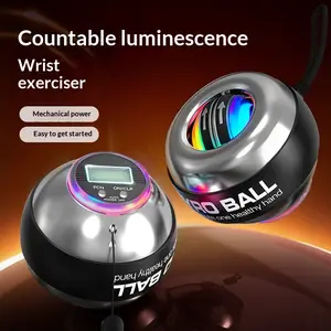 Magnetic Wrist Power Ball LED Light Fingertip Grip Strengthener Gyro Training Fitness Stress Relief Wrist Exerciser for Office Desk Relaxation