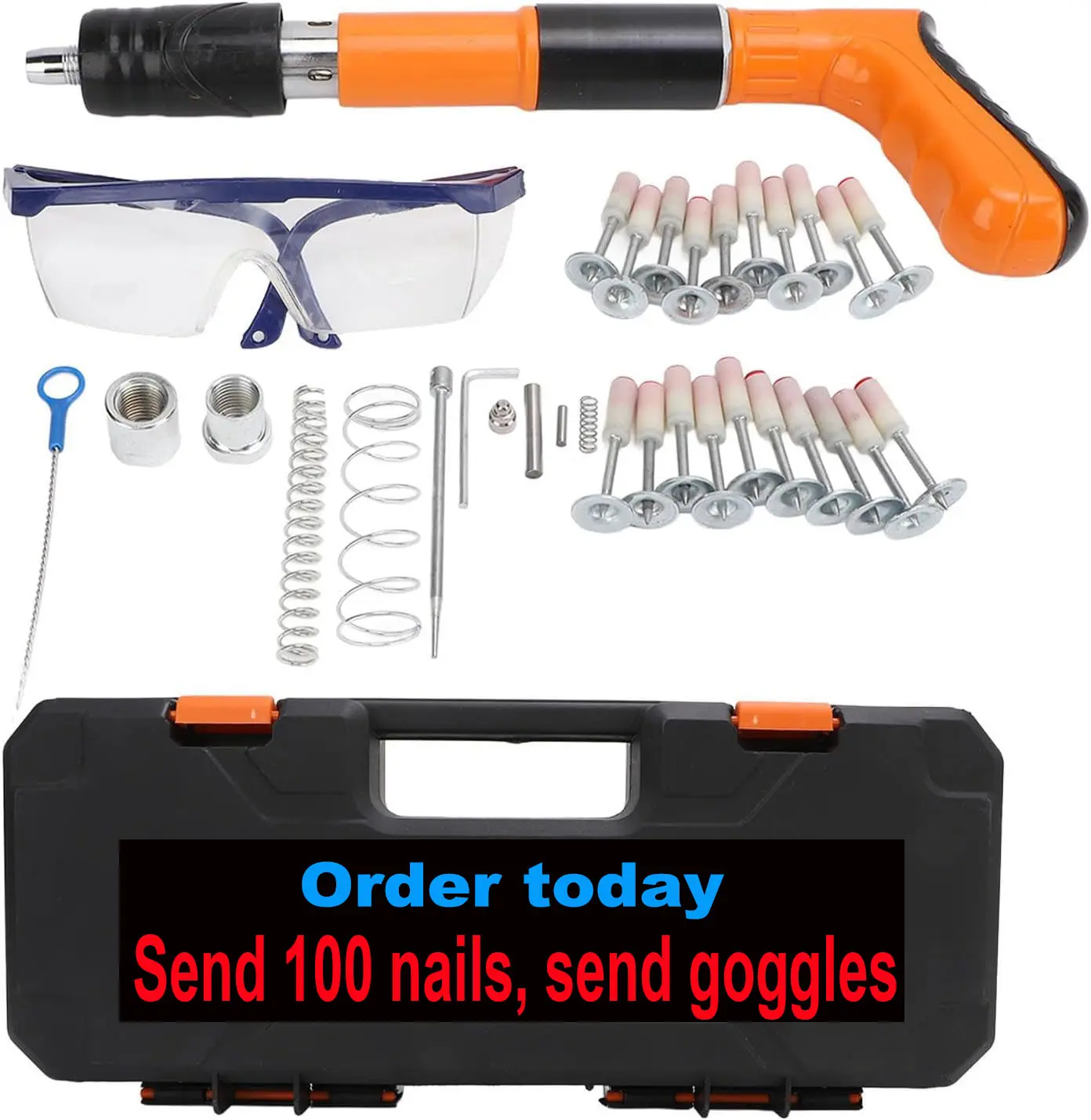 Nail Wall Fastening Tool Manual Steel Nails Adjustable Cement Wall Nailer Hand Tool Low Noise Cement Nailer Mini Nailer Tool Air Nailer Machine for Woodworking