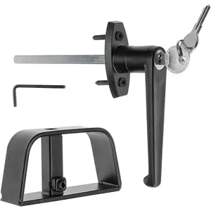 5-1/2" Black Shed Door Lock T-Handle Lock Kit with 2 Keys, T-Handle Lock for Shed Door